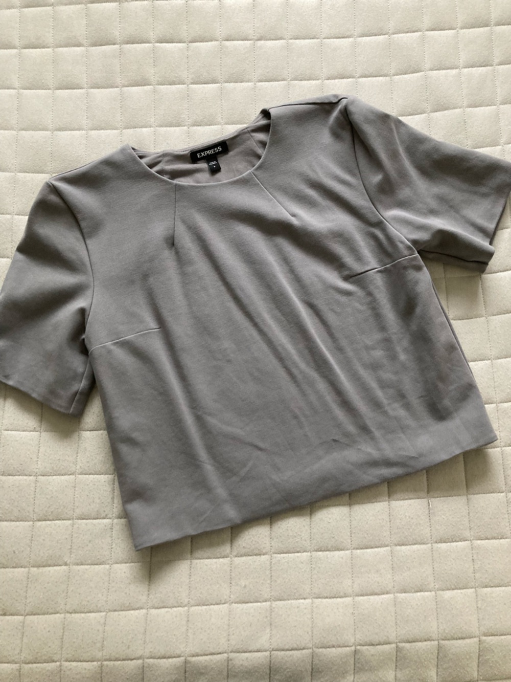 Express Women’s Light Gray Crewneck Short-Sleeve Top - Size S